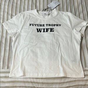 H&M White Graphic Short Sleeve Tee